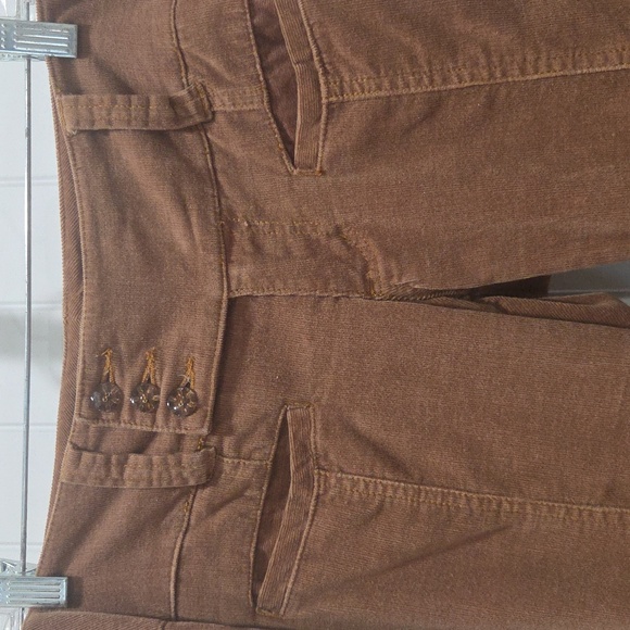 Plugg Brown Corduroy Womans Suit Cropped Jacket & Flare Pants, Size 7/Lg - Picture 8 of 10